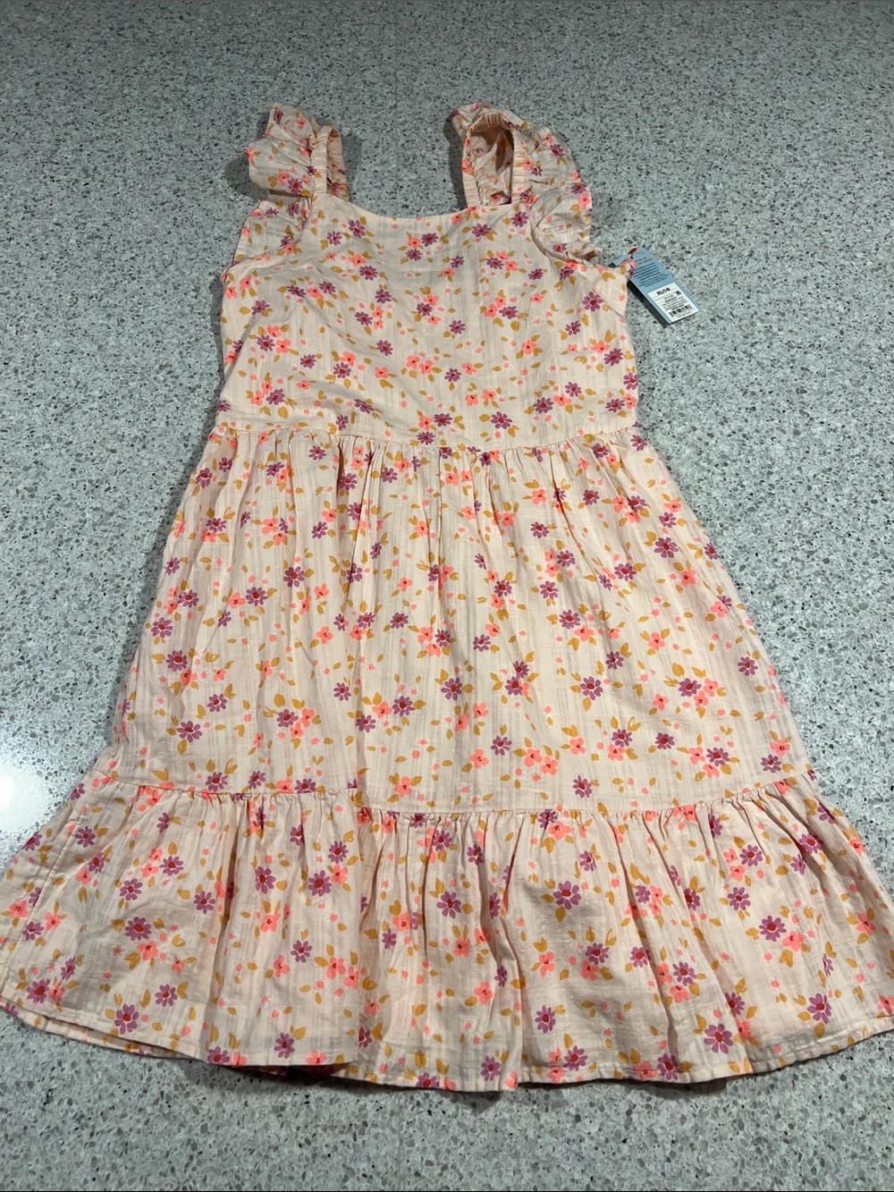 Cat & Jack Peach Floral Ruffle Dress